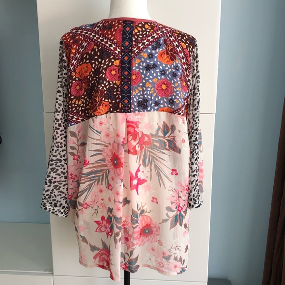 VINCENTE Embroidered Floral Kimono Duster Cardigan S/M - Picture 3 of 13